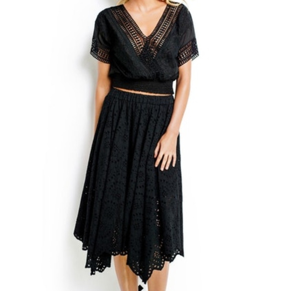 Seafolly Dresses & Skirts - NWT SEAFOLLY BRODERIE LACE HANKERCHIEF BLACK SKIRT